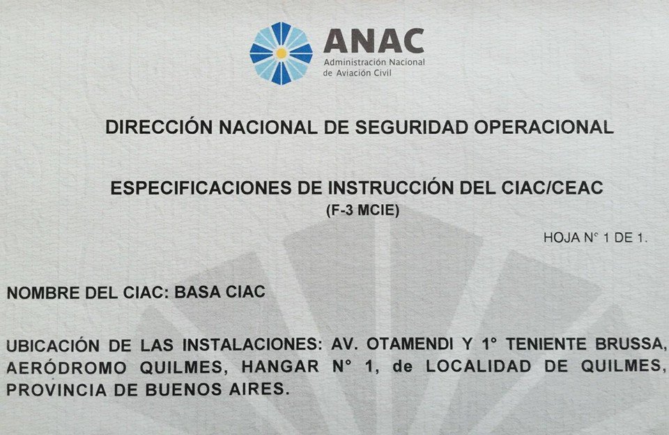 BASA CIAC Certificada RAAC 141